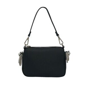 Steve Madden Black Satin Noble-B Mini Bag